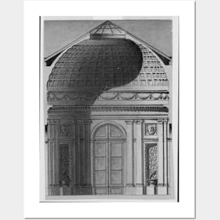 Section drawing of a Pavilion B/W Posters and Art